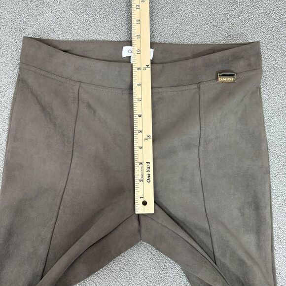 Calvin Klein Faux Suede Skinny Pull On Pants Taupe Tan Small Leggings - Picture 11 of 13